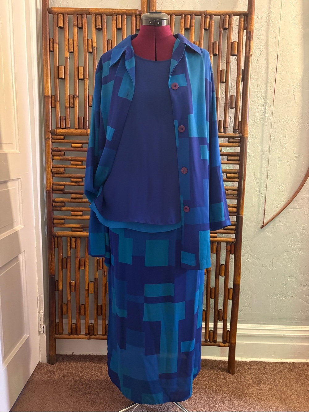 SZ M/S Christian Francis Roth vintage geometric 3 piece suit